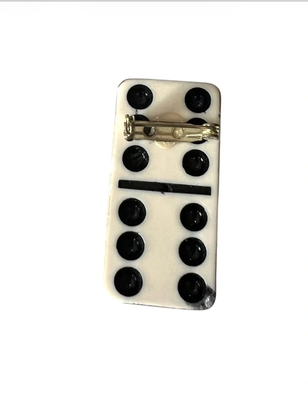 Artisan Crafted Brooch Painted Vintage Domino Jewelry Gift Idea